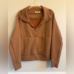 L.L.Bean Ridgeknit Half-Zip Pullover, Warm Umber, Medium, EUC